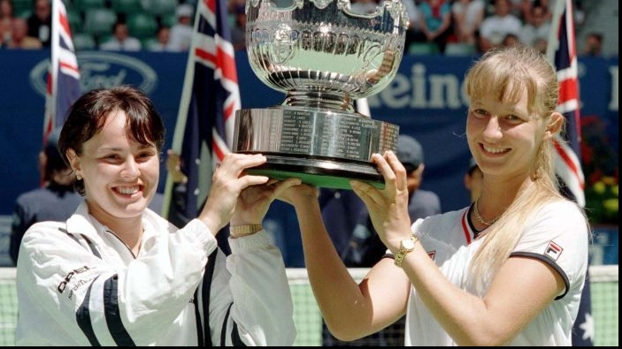 Martina Hingis şi Mirjana Lucic la Australian Open 1998