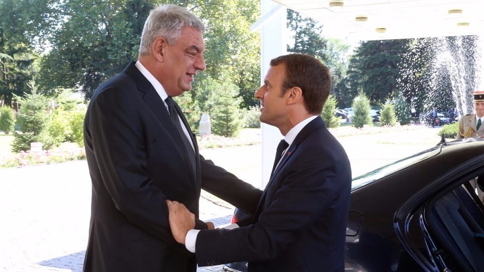Mihai Tudose și Emmanuel Macron