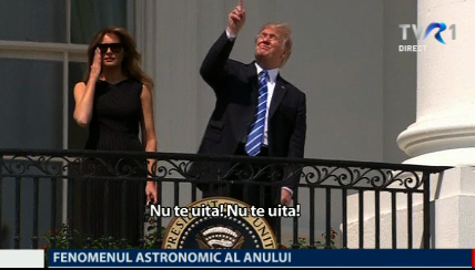 Donald Trump la eclipsa de soare din august 2017