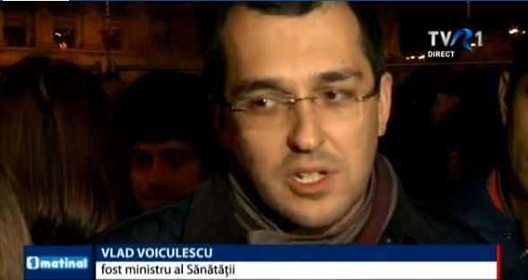 Vlad Voiculescu la protestele față de legile justiției