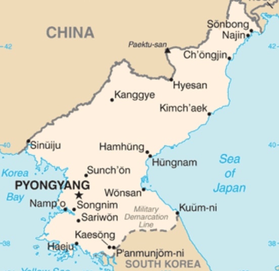 Coreea de Nord harta