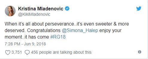 Kristina Mladenovic pe Twitter
