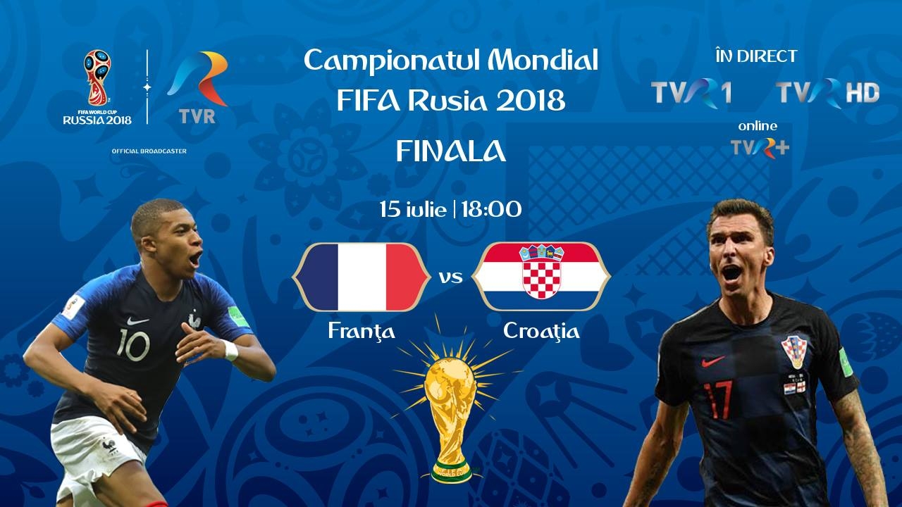 Franța-Croația în direct la TVR1 și TVR HD