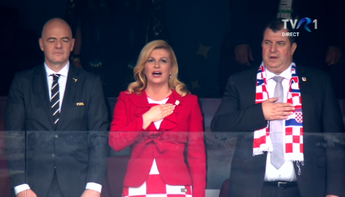 Președinta Croației prezentă la meci