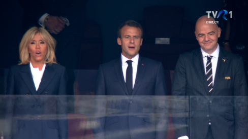 Președintele Franței Emmanuel Macron și soția sa prezenți la marea finală