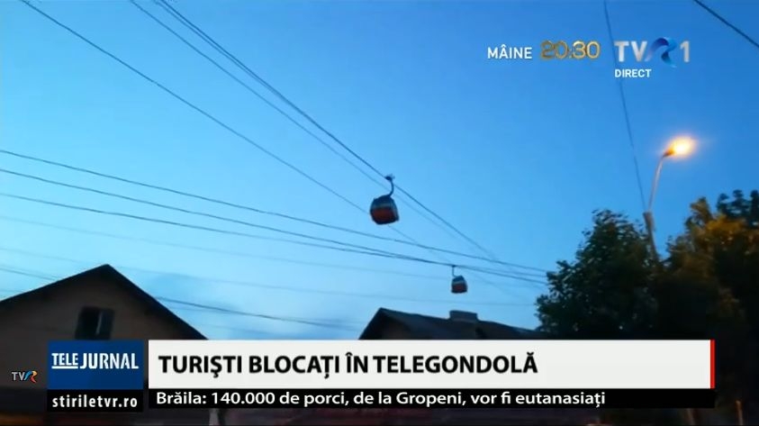 Turiști blocați în telegondolă