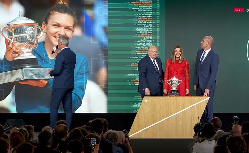 Simona Halep la ceremonia tragerii la sorți la Roland Garros 2019