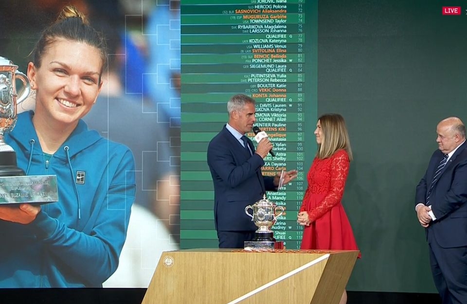Simona Halep la ceremonia tragerii la sorți Roland Garros 2019
