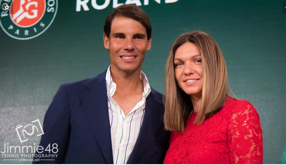 Nadal și Simona Halep la ceremonia tragerii la sorți Roland Garros 2019