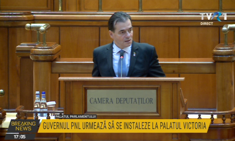 Ludovic Orban la tribuna Parlamentului