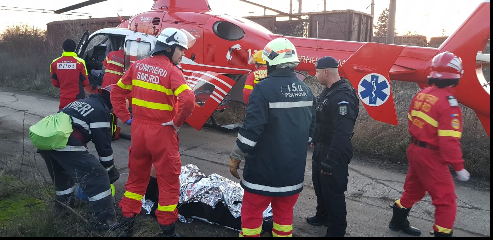 Una dintre victime a fost preluată de elicopterul SMURD