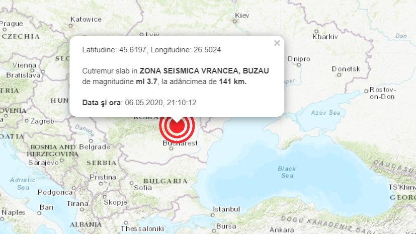 Seism de magnitudine 37 în Vrancea