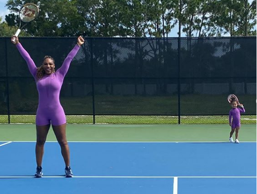 Serena Williams s-a antrenat alături de fiica ei de doi ani