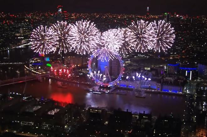 Focuri de artificii la Londra de Revelion