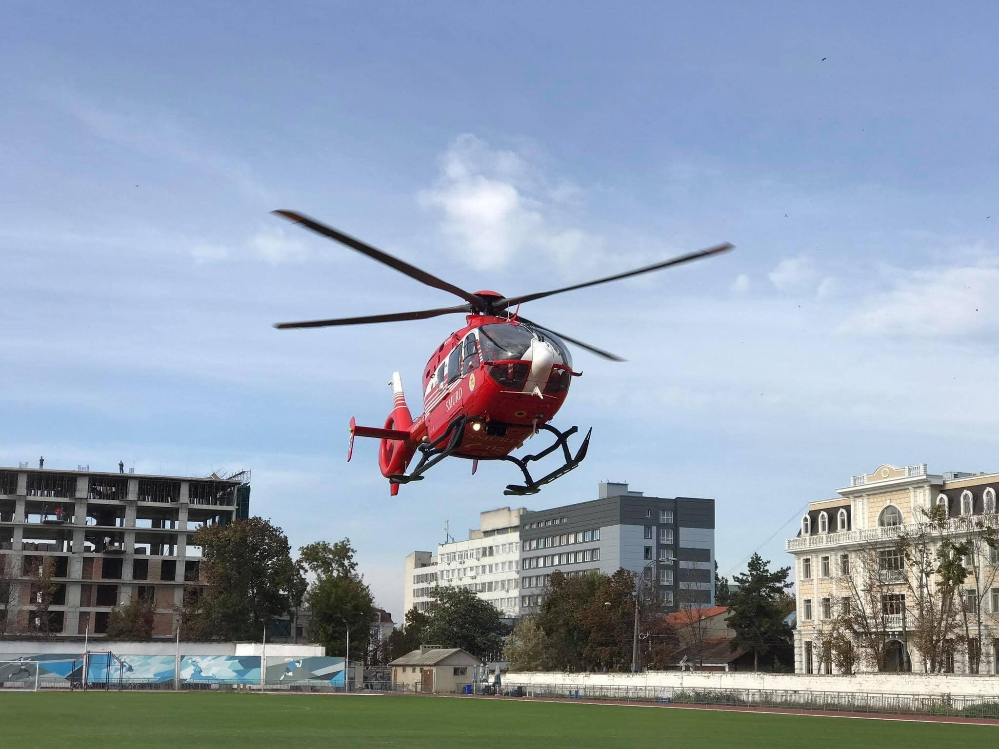 Operațiune de salvare cu un elicopter SMURD