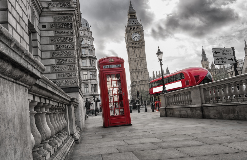 Cabina telefonică roșie - simbol al Marii Britanii UK