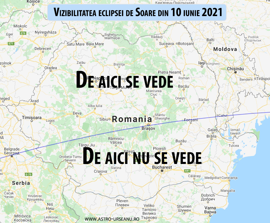 Eclipsa parțială de Soare vizibilă din România