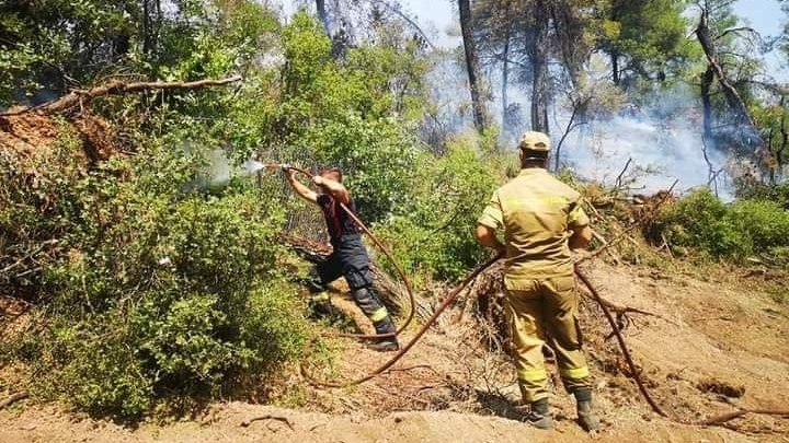 Pompierii români luptă cu focul