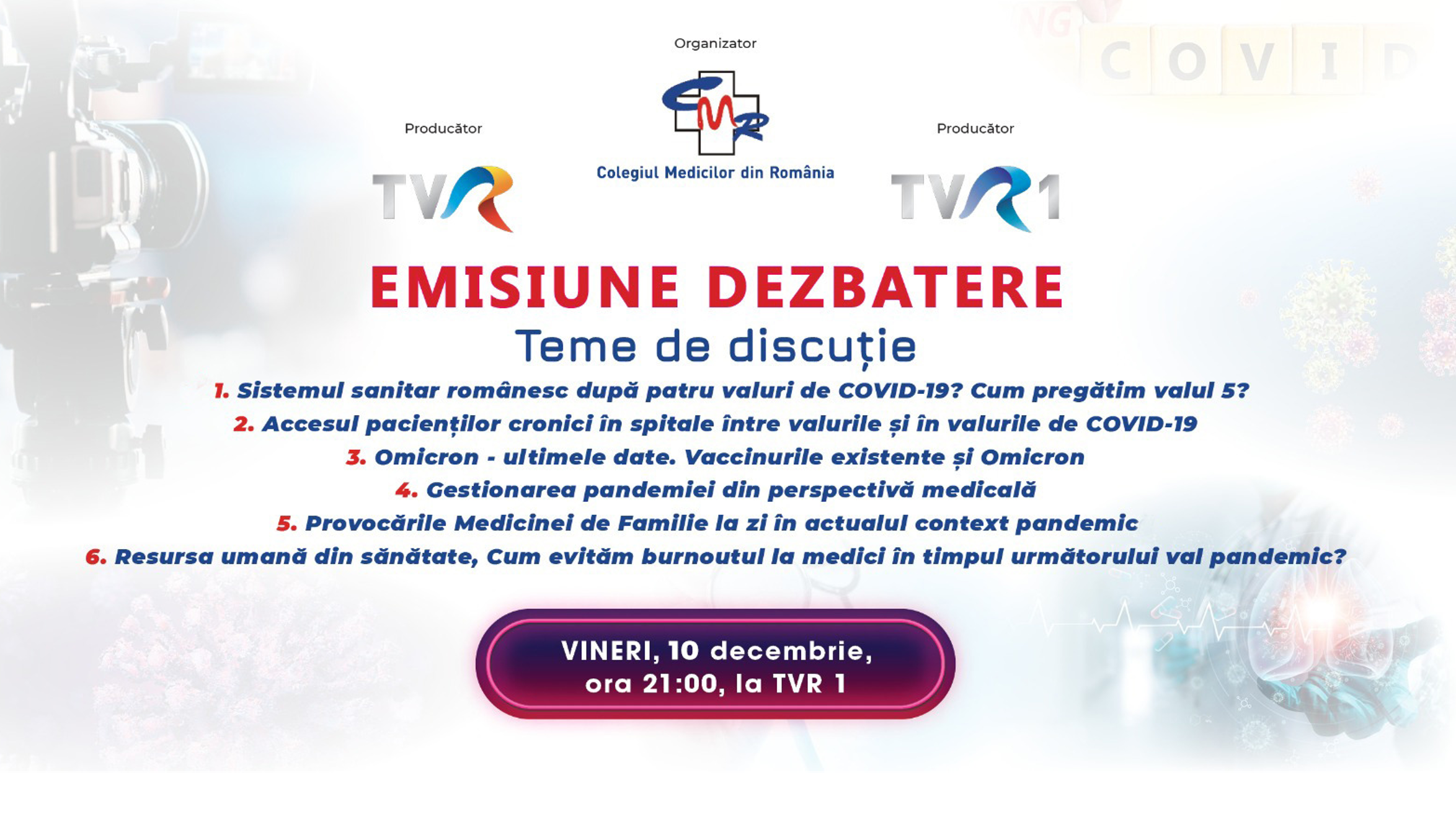 Emisiune dezbatere vineri de la ora 21.00 la TVR