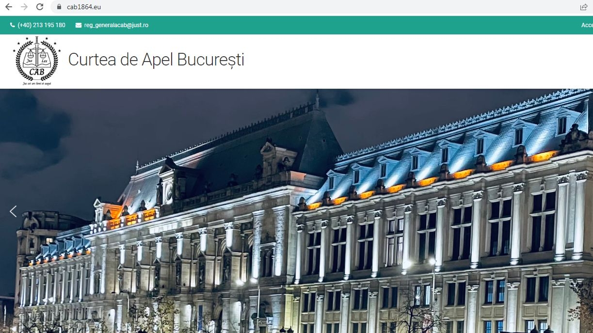 Noul site al Curții de Apel București