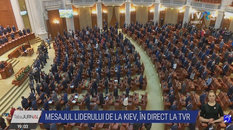 Ședință comună în Parlament pentru discursul lui Volodimir Zelenski