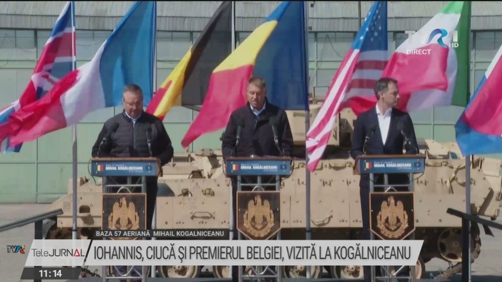Premierul Belgiei la Baza Mihail Kogălniceanu împreună cu  președintele Iohannis și premierul Ciucă