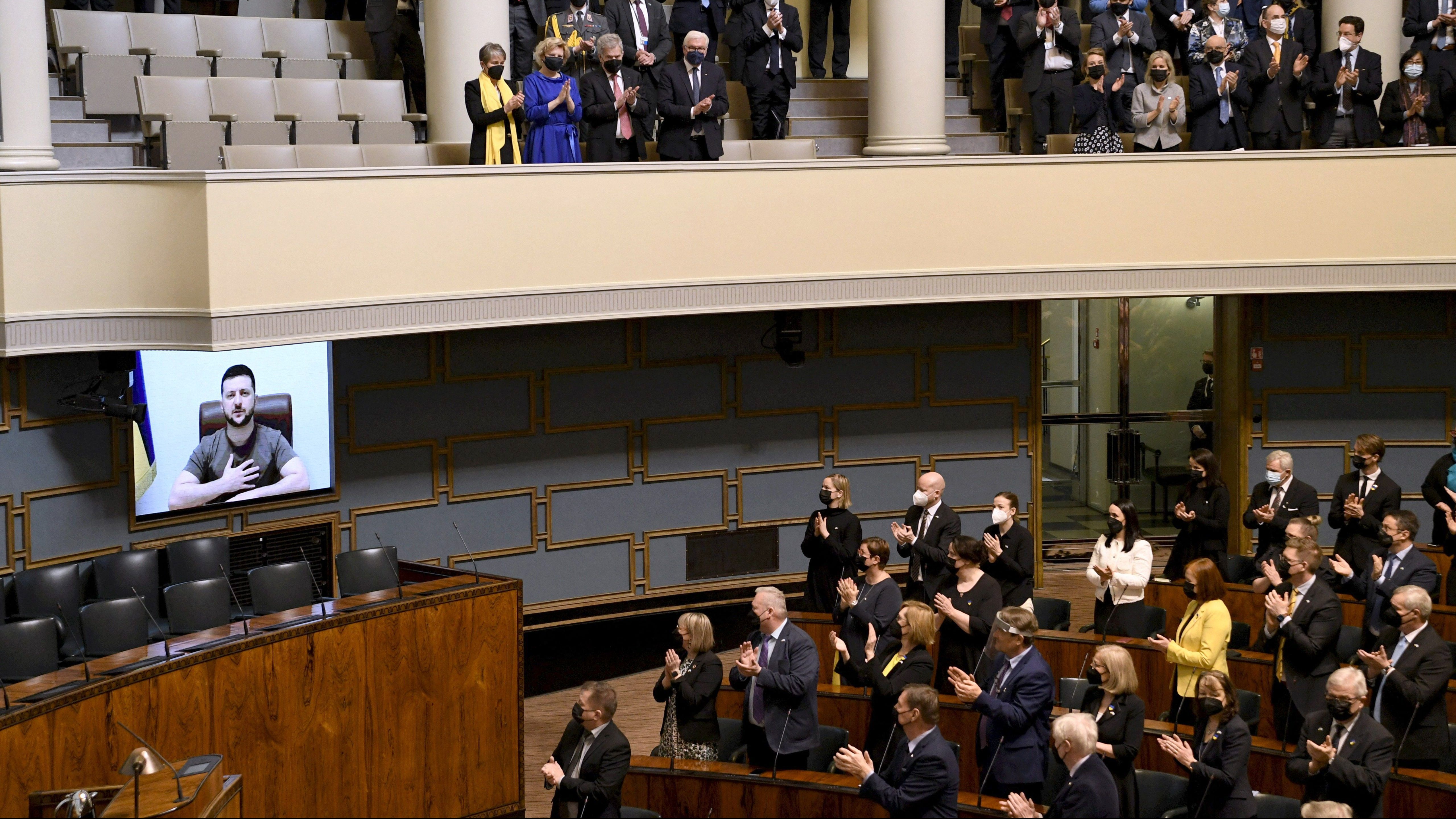 Zelenski in Parlamentul finlandez