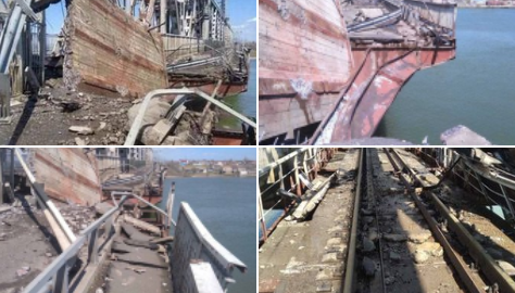 Podul care leagă Odesa de sud-vestul Ucrainei distrus