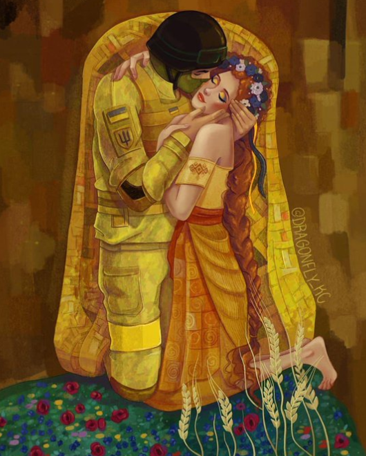Versiunea ucraineană modernă a „Sărutului” lui Klimt