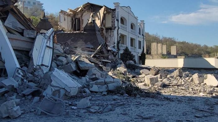 Hotelul Grande Pettine din Odesa distrus