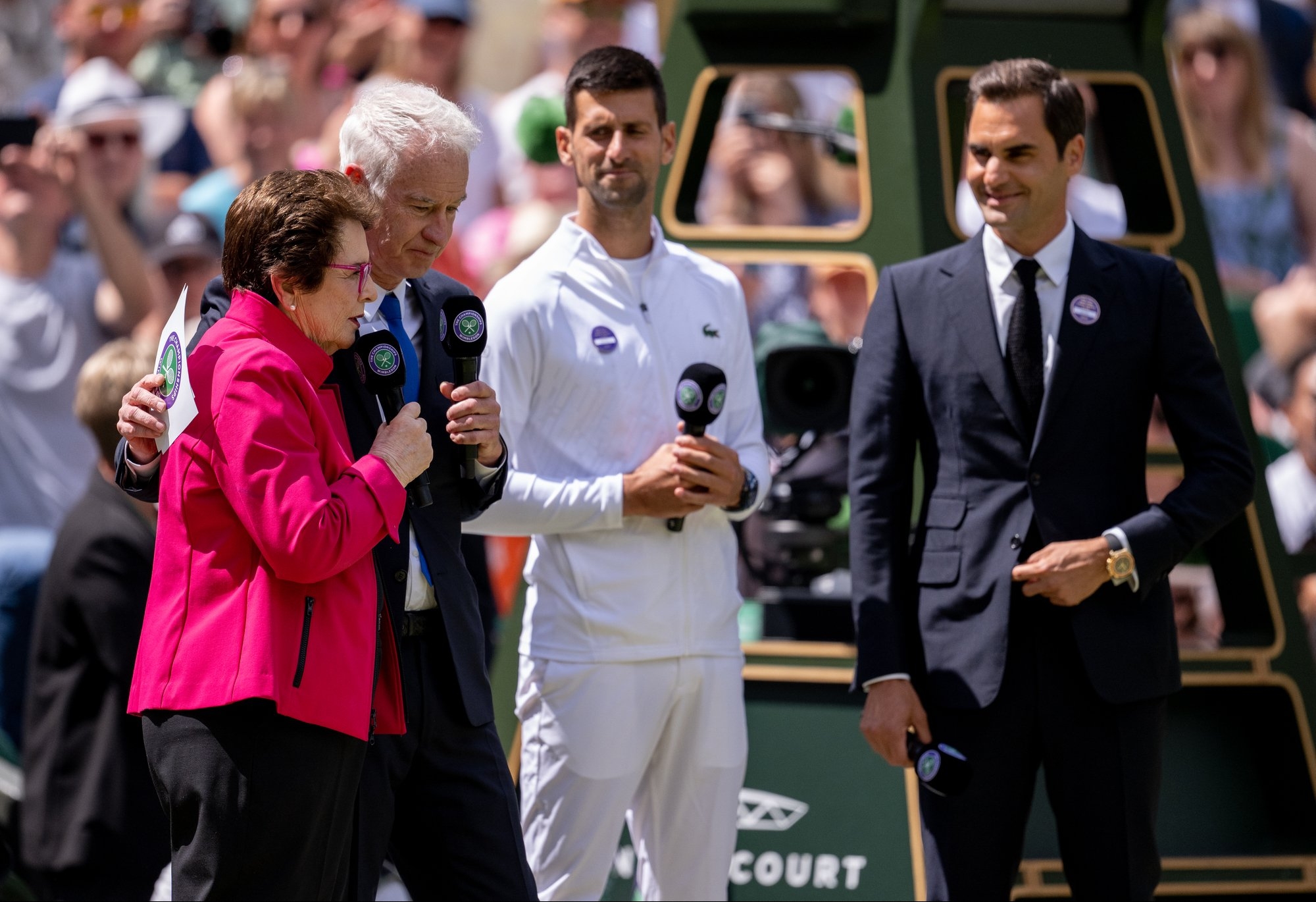 Billie Jean-King John McEnroe Novak Djokovic și Roger Federer