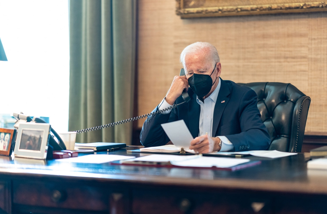 Președintele Joe Biden imagine postată de Casa Albă după ce a fost confirmat cu COVID