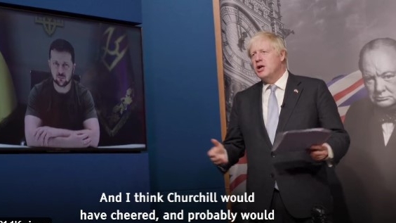 Premiul Churchill oferit de Boris Johnson lui Volodimir Zelenski