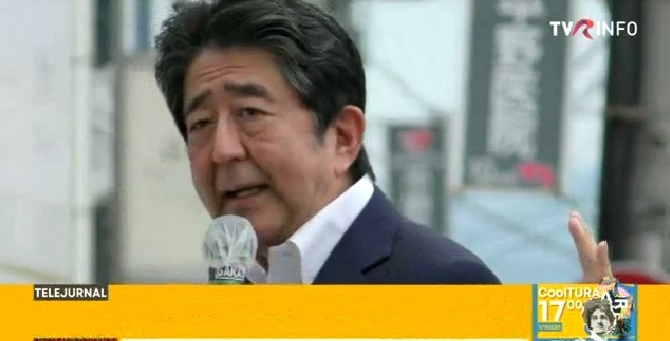 Shinzo Abe cu puțin timp înainte de a fi împușcat