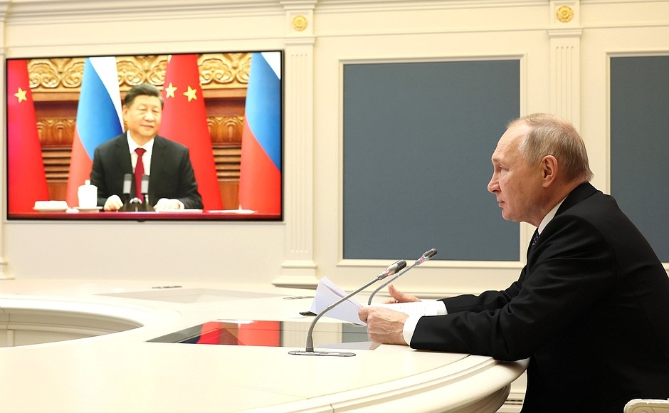 Video conferință Vladimir Putin - Xi Jinping / Kremlin