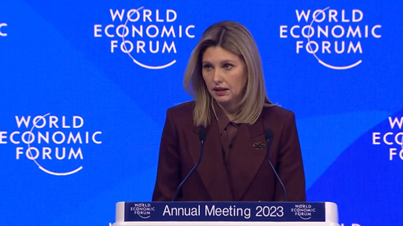 Prima Doamnă a Ucrainei Olena Zelenska s-a adresat participanţilor la Forumul de la Davos
