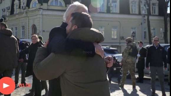 Joe Biden și Volodimir Zelenski Kiev 20 februarie 2023