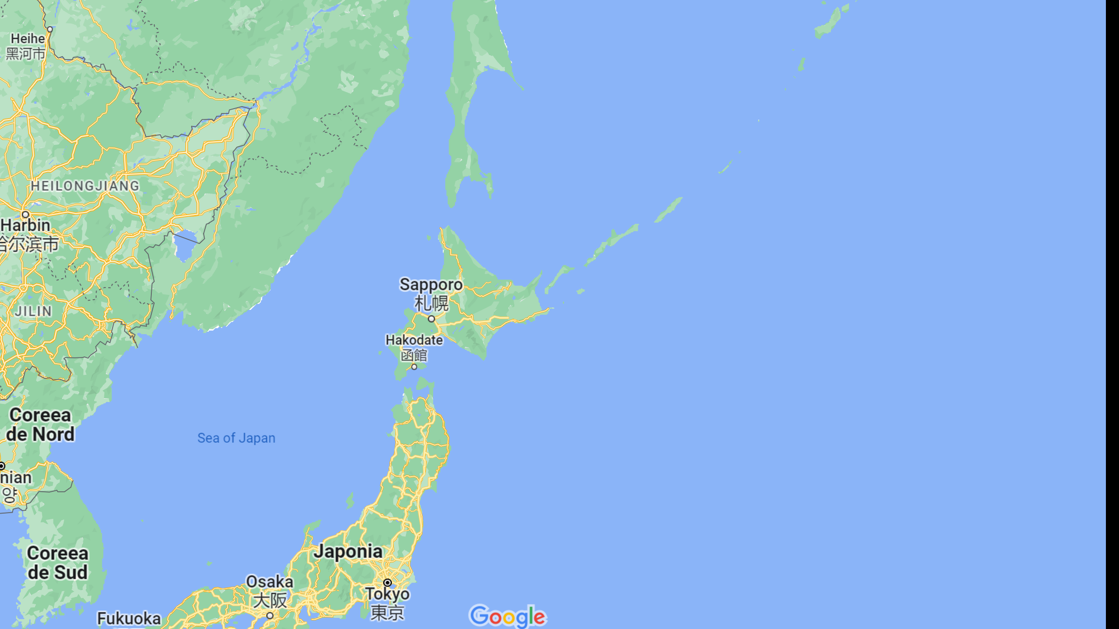 Marea Japoniei hartă