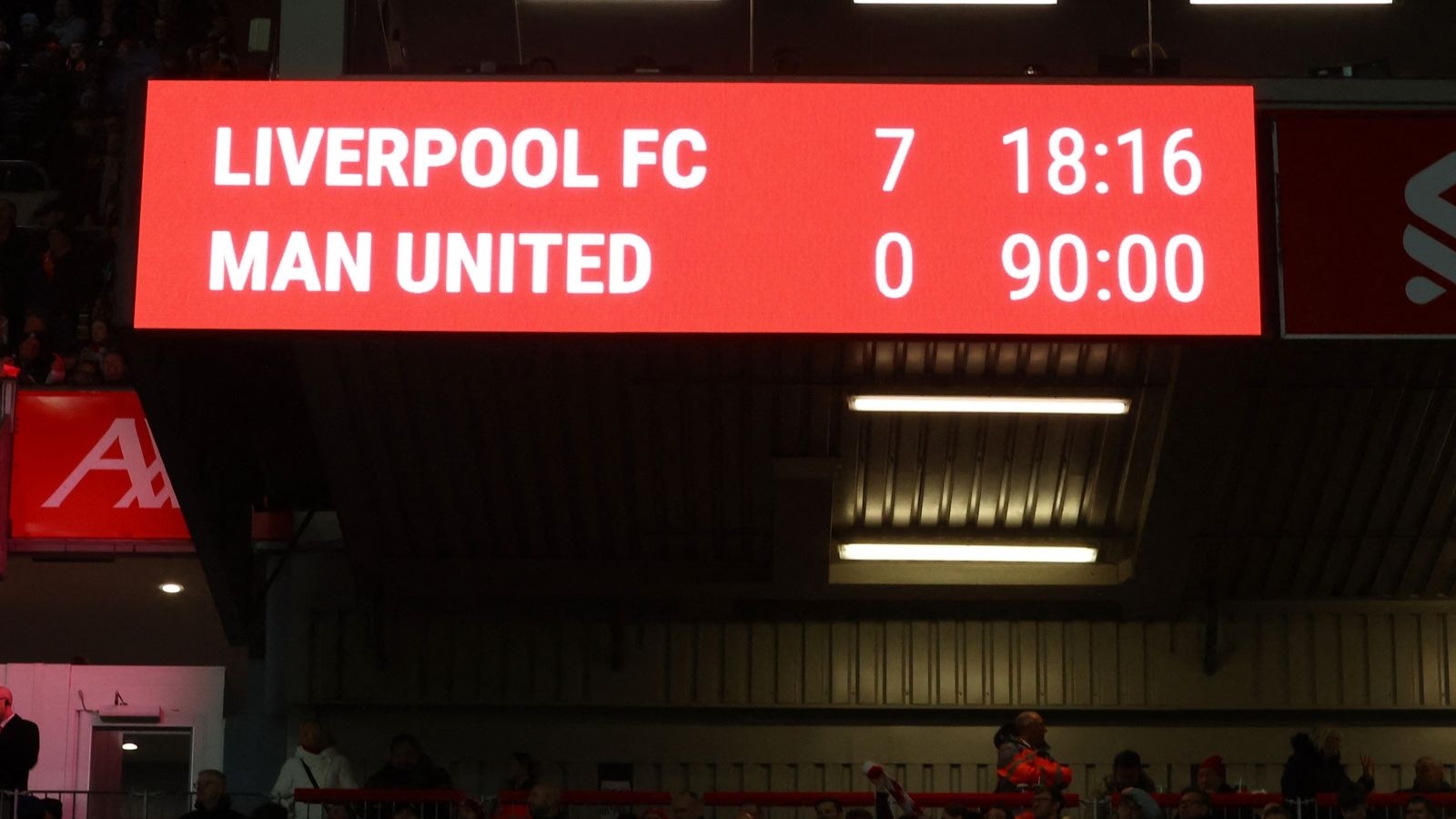 Liverpool scor istoric în fața lui Manchester United 7-0