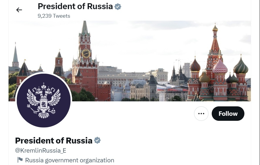 Contul Twitter - President of Russia