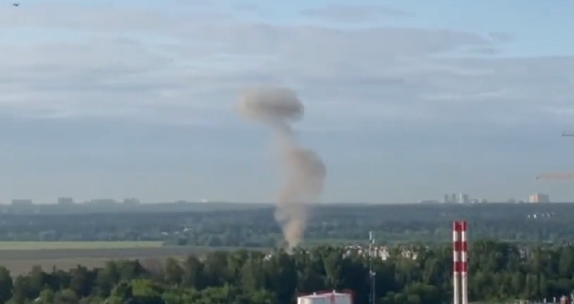 Una dintre exploziile produse de drone în regiunea Moscovei