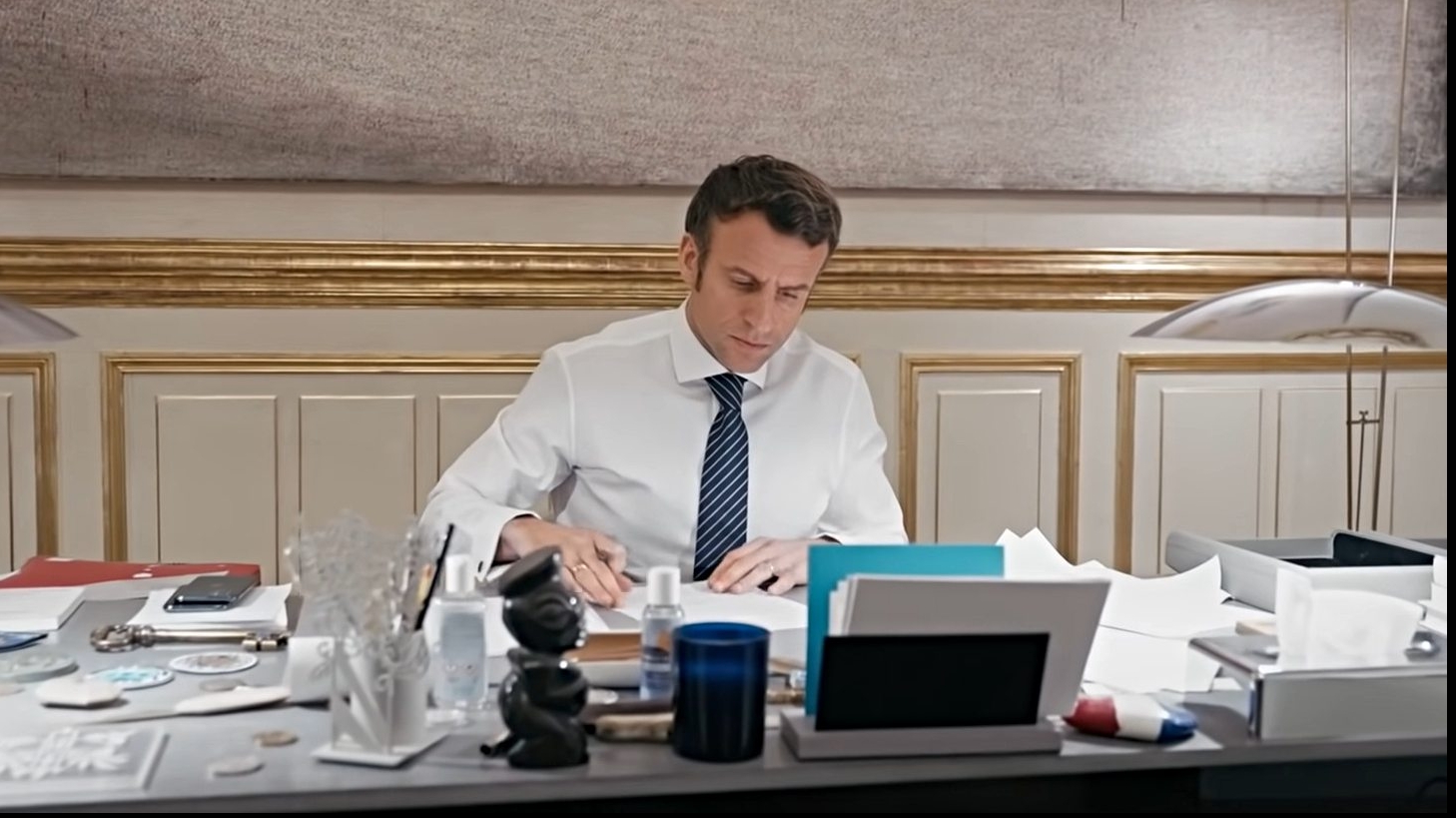 Preşedintele Franţei Emmanuel Macron / captura video
